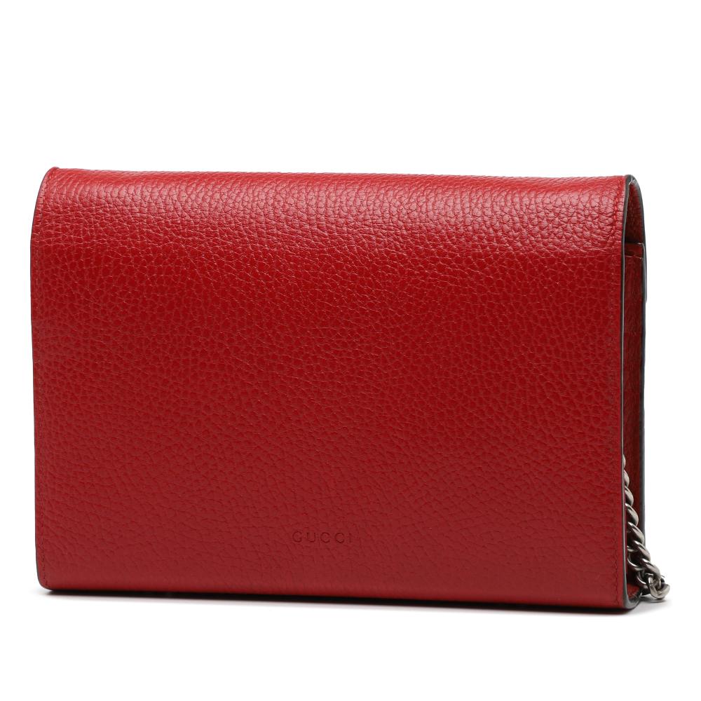 Gucci B Gucci Red Calf Leather Dionysus Wallet on Chain Italy