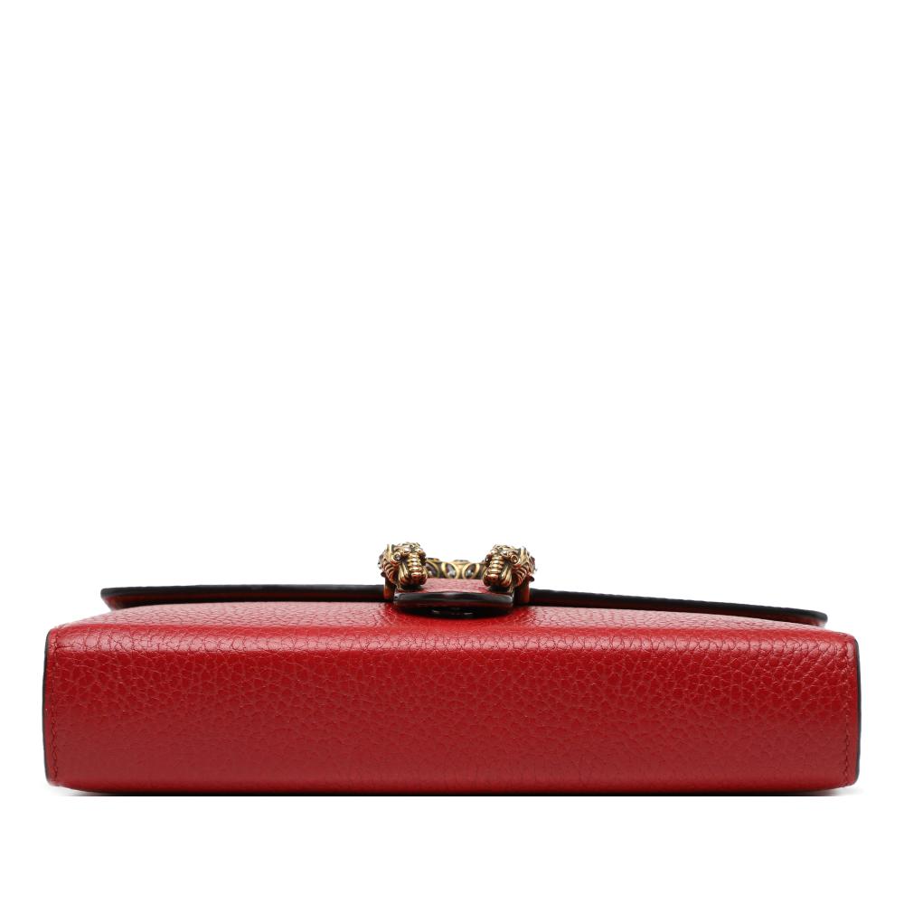 Gucci B Gucci Red Calf Leather Dionysus Wallet on Chain Italy