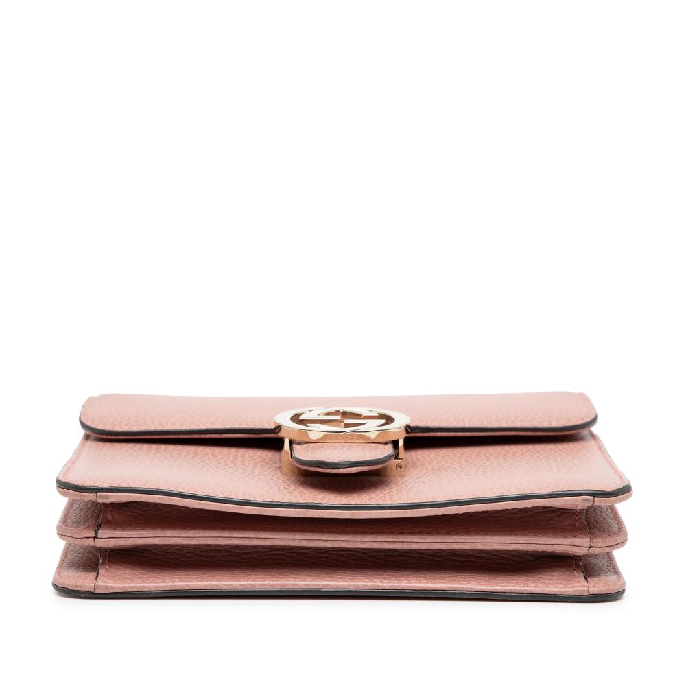 Gucci B Gucci Pink Calf Leather Small Dollar skin Interlocking G Crossbody Italy