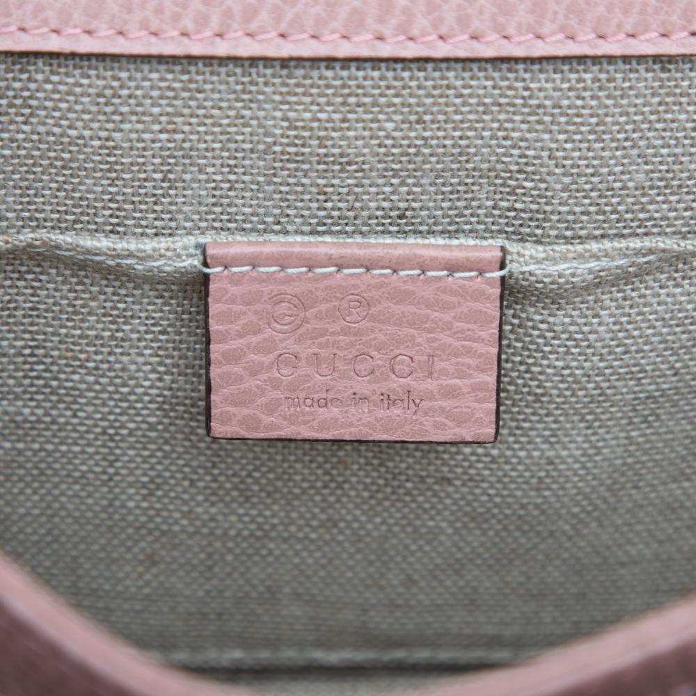 Gucci B Gucci Pink Calf Leather Small Dollar skin Interlocking G Crossbody Italy