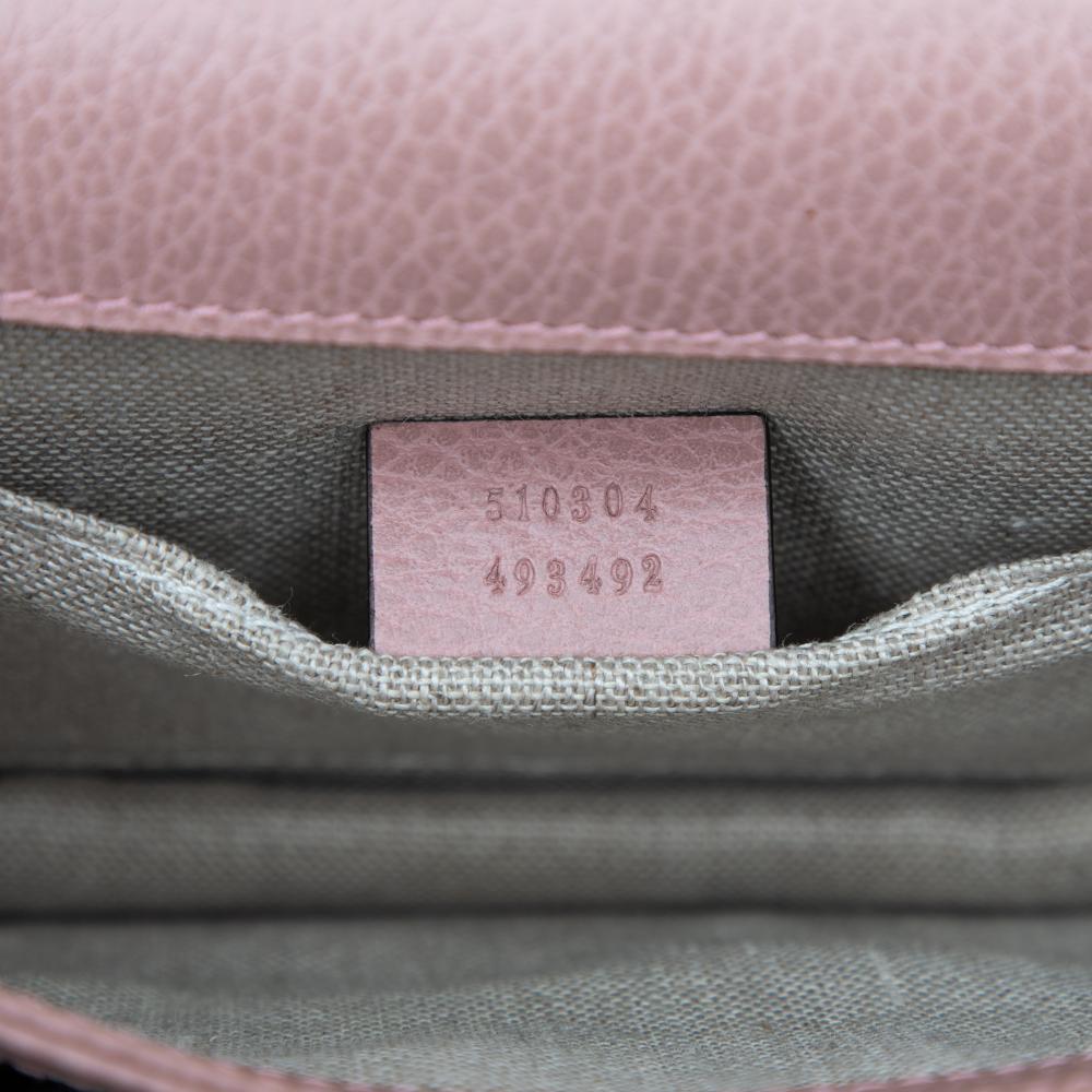Gucci B Gucci Pink Calf Leather Small Dollar skin Interlocking G Crossbody Italy