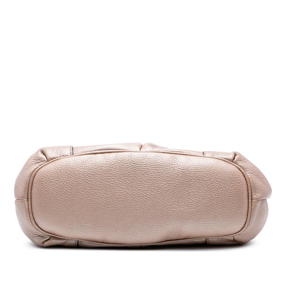 Gucci B Gucci Pink Rose Gold Calf Leather skin Sukey Satchel Italy