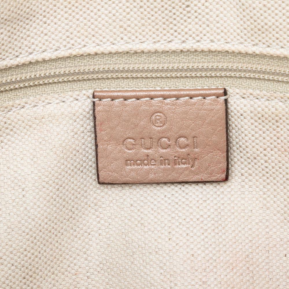 Gucci B Gucci Pink Rose Gold Calf Leather skin Sukey Satchel Italy