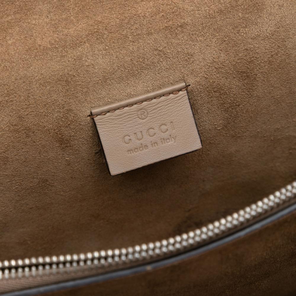 Gucci B Gucci Brown Beige Coated Canvas Fabric Medium GG Supreme Dionysus Shoulder Bag Italy