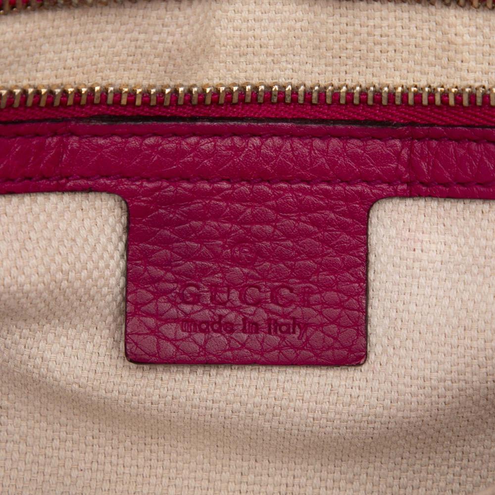 Gucci B Gucci Pink Calf Leather Medium Soho Chain Flap Crossbody Italy