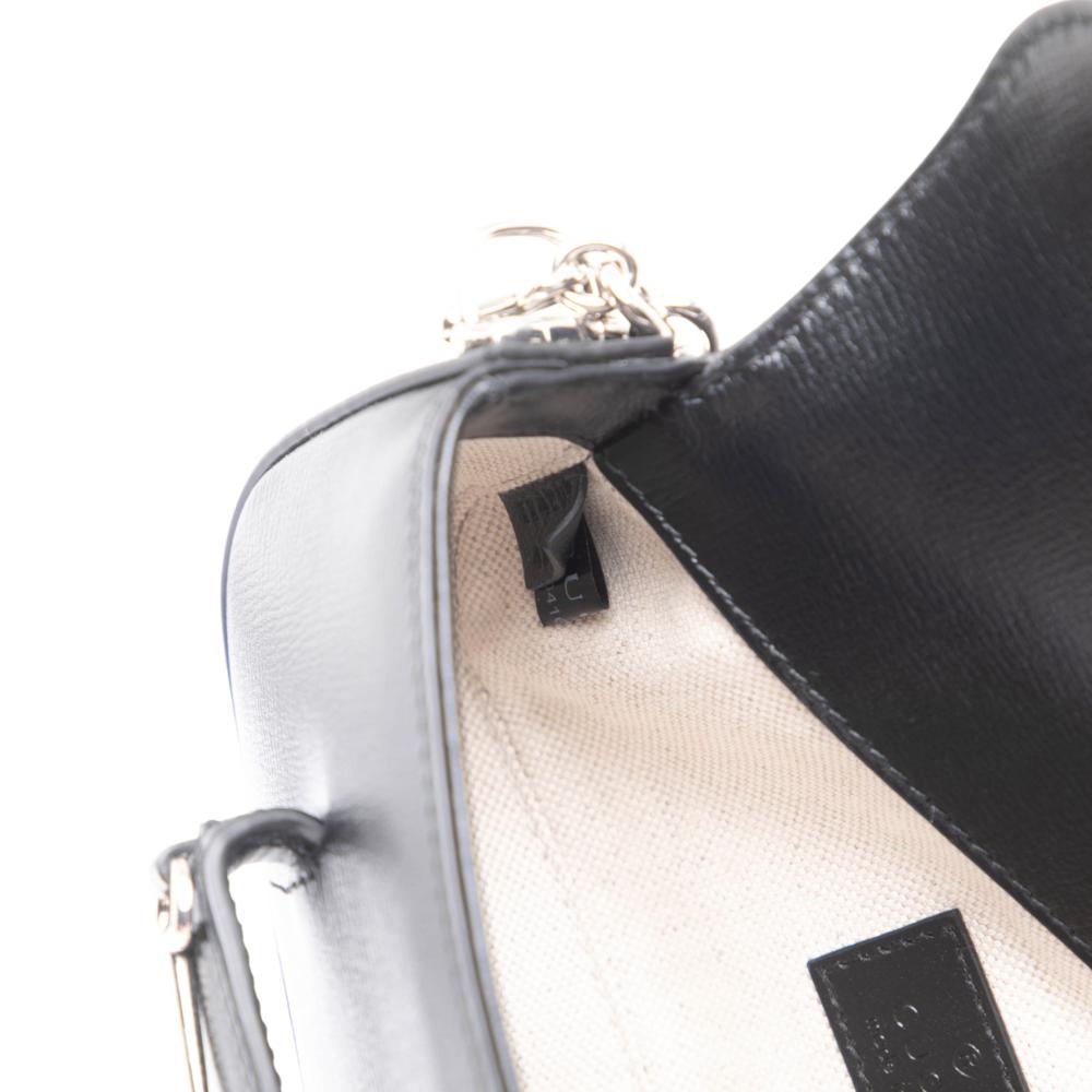 Gucci AB Gucci Brown Calf Leather Mini Asymmetric Horsebit 1955 Satchel Italy