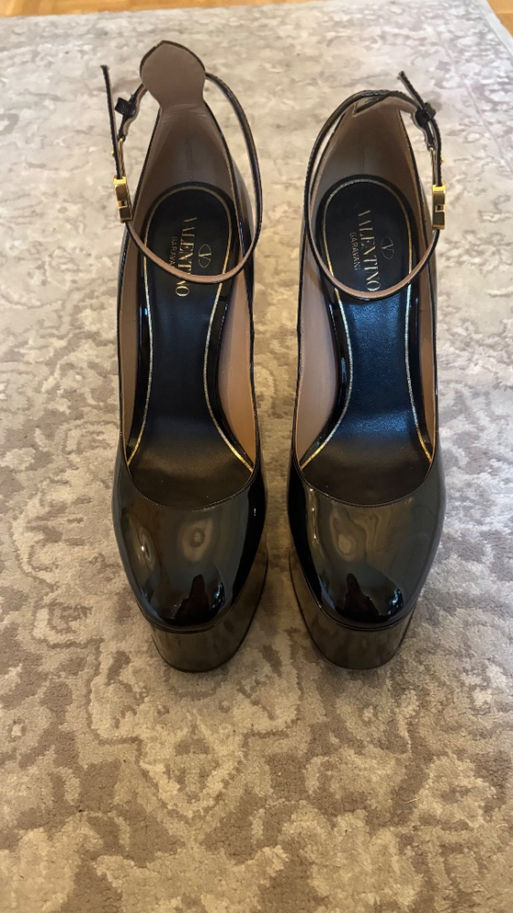 Valentino Escarpins Tango Noir Vernies 15cm