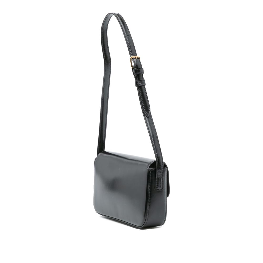 Celine B Celine Black Calf Leather Shiny skin Claude Shoulder Bag Italy
