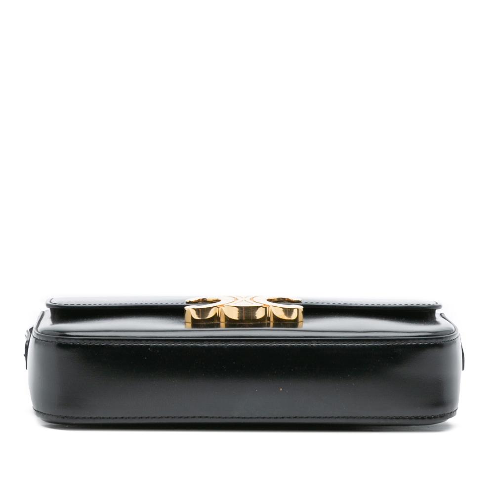 Celine B Celine Black Calf Leather Shiny skin Claude Shoulder Bag Italy