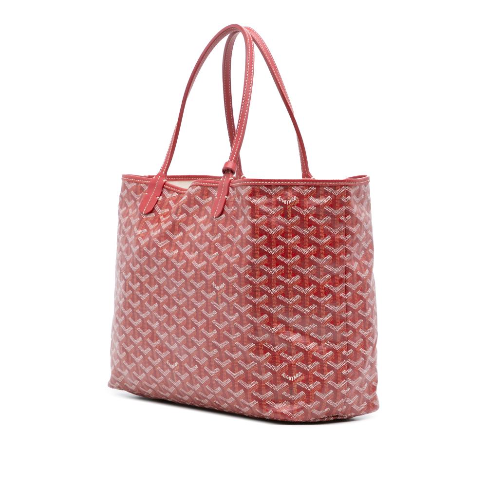 Goyard B Goyard Red Coated Canvas Fabric Goyardine Saint Louis PM France