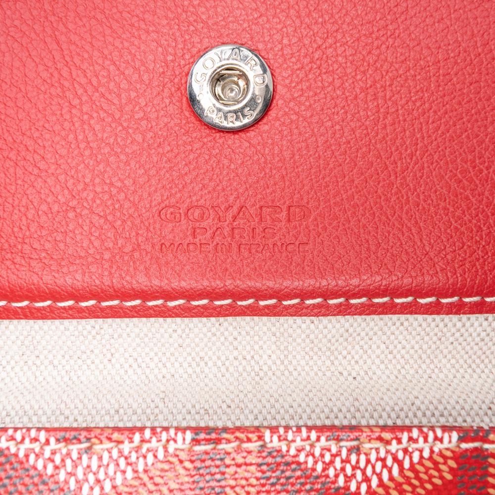 Goyard B Goyard Red Coated Canvas Fabric Goyardine Saint Louis PM France