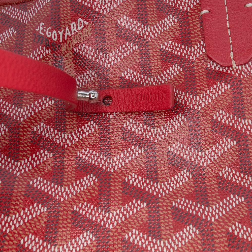 Goyard B Goyard Red Coated Canvas Fabric Goyardine Saint Louis PM France