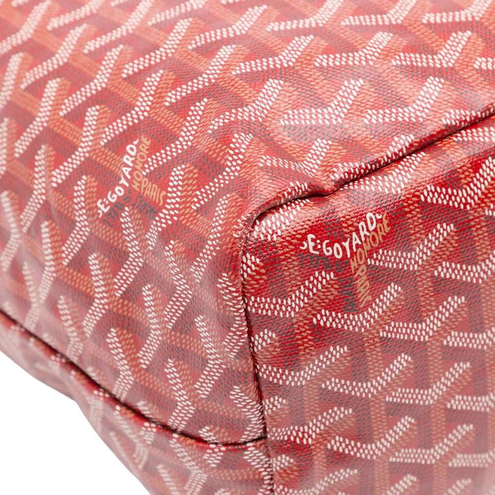 Goyard B Goyard Red Coated Canvas Fabric Goyardine Saint Louis PM France