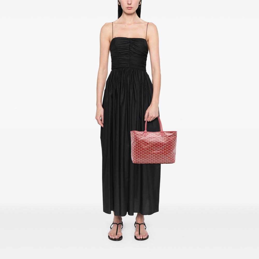 Goyard B Goyard Red Coated Canvas Fabric Goyardine Saint Louis PM France