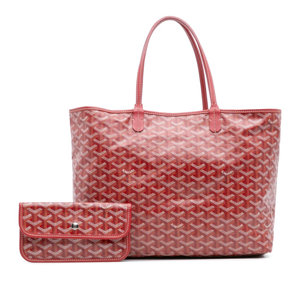 Goyard B Goyard Red Coated Canvas Fabric Goyardine Saint Louis PM France