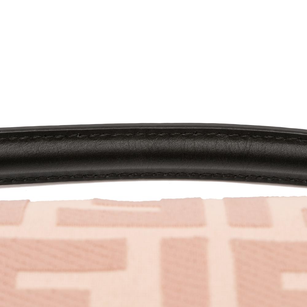 Fendi AB Fendi Pink Light Pink Canvas Fabric Zucca Embroidered Baguette Satchel Italy