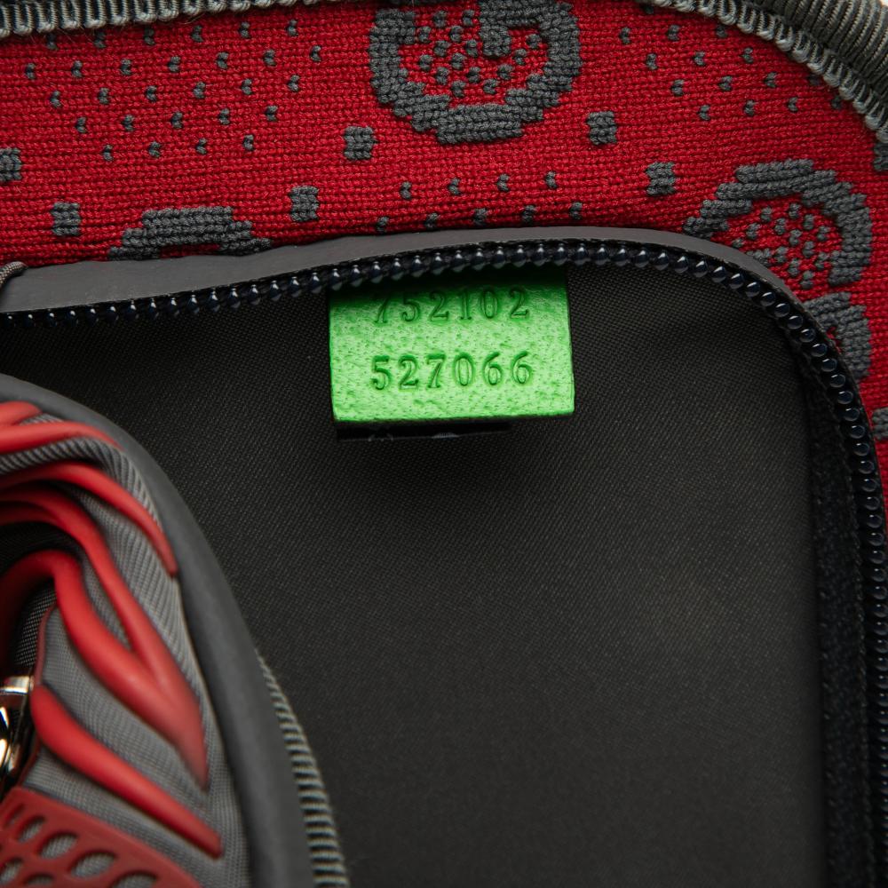 Gucci AB Gucci Red Nylon Fabric GG and Rubber Belt Bag Italy