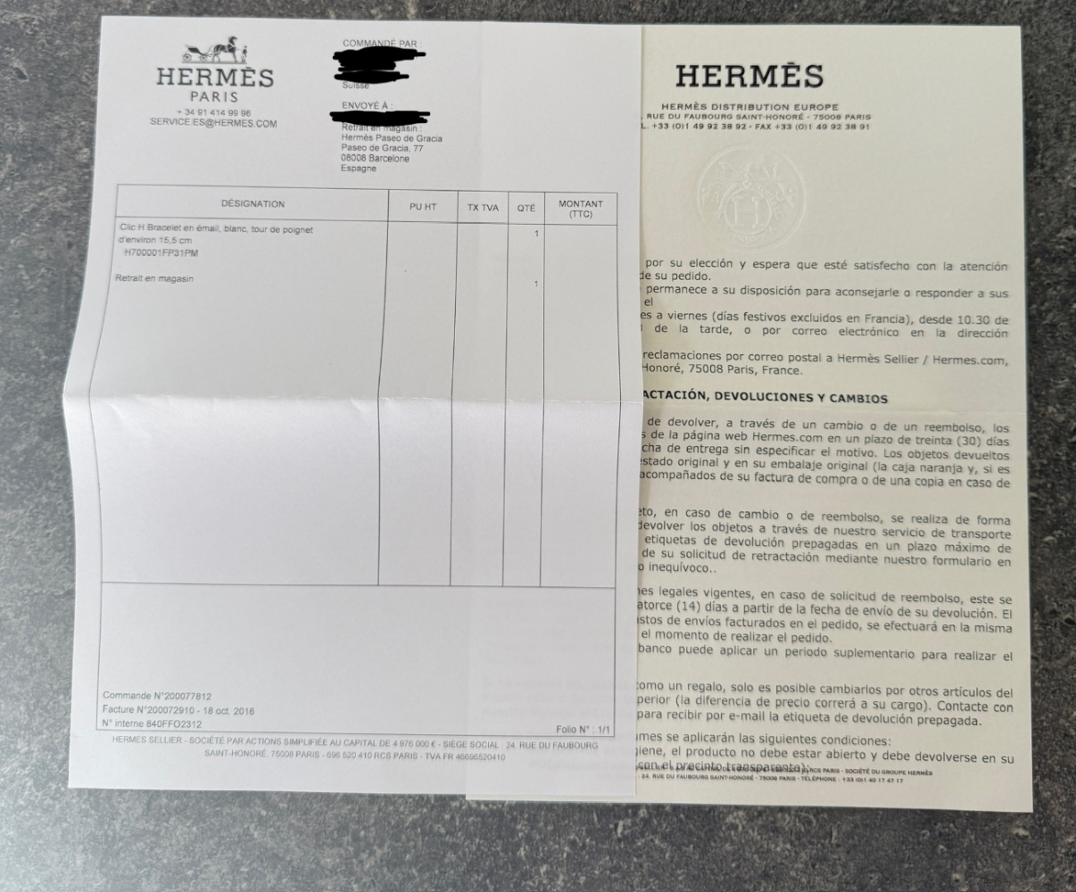 Hermès Clic H bracelet White Enamel