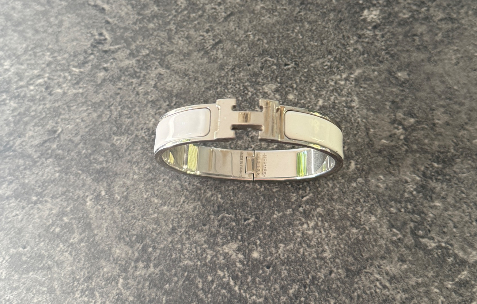 Hermès Clic H bracelet White Enamel