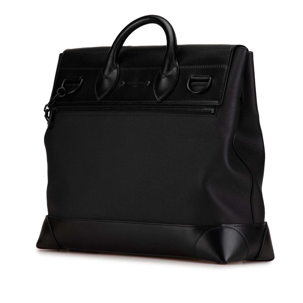 Louis Vuitton A Louis Vuitton Black with Multi Taiga Leather Leather Taiga Rainbow Steamer PM France