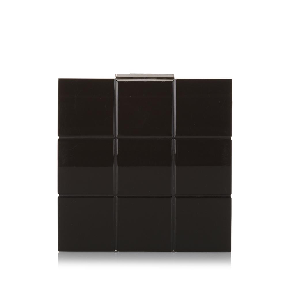 Chanel AB Chanel Black Resin Plastic Choco Bar Lucite Perspex Clutch France