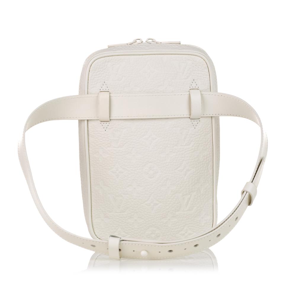 Louis Vuitton AB Louis Vuitton White Calf Leather Monogram Taurillon Utility Side France