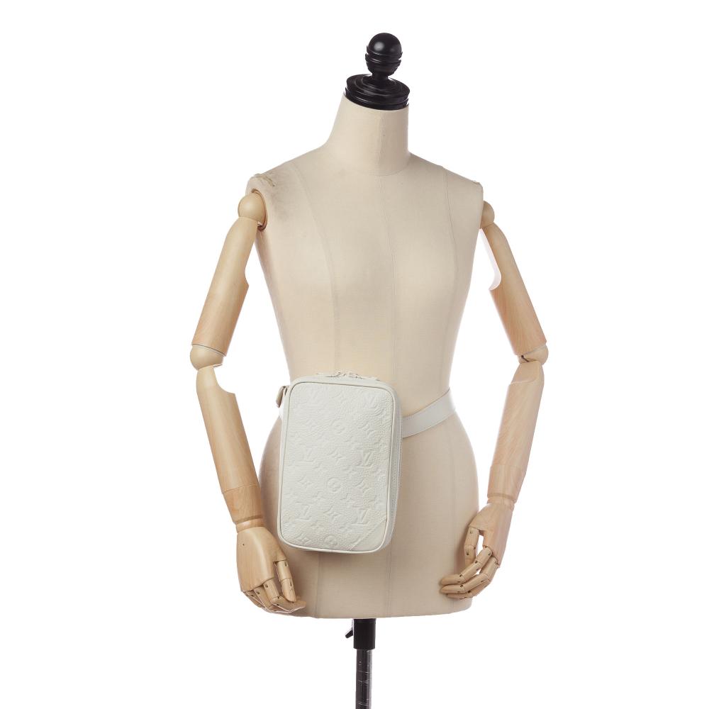 Louis Vuitton AB Louis Vuitton White Calf Leather Monogram Taurillon Utility Side France