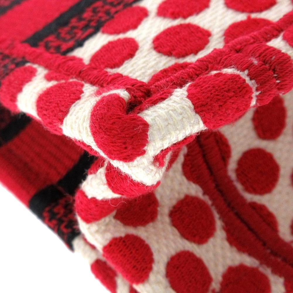 Christian Dior AB Dior Red Canvas Fabric DiorAmour Mini Embroidered Dots Book Tote Italy