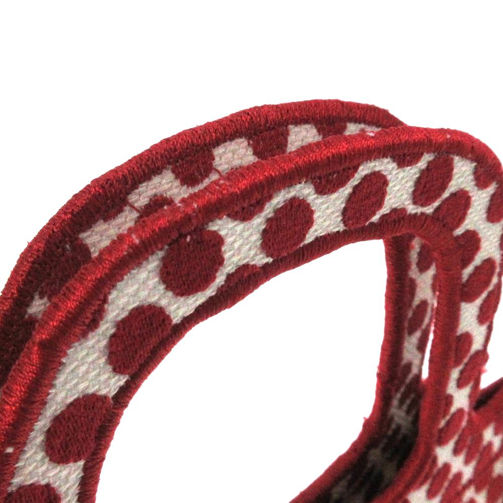 Christian Dior AB Dior Red Canvas Fabric DiorAmour Mini Embroidered Dots Book Tote Italy