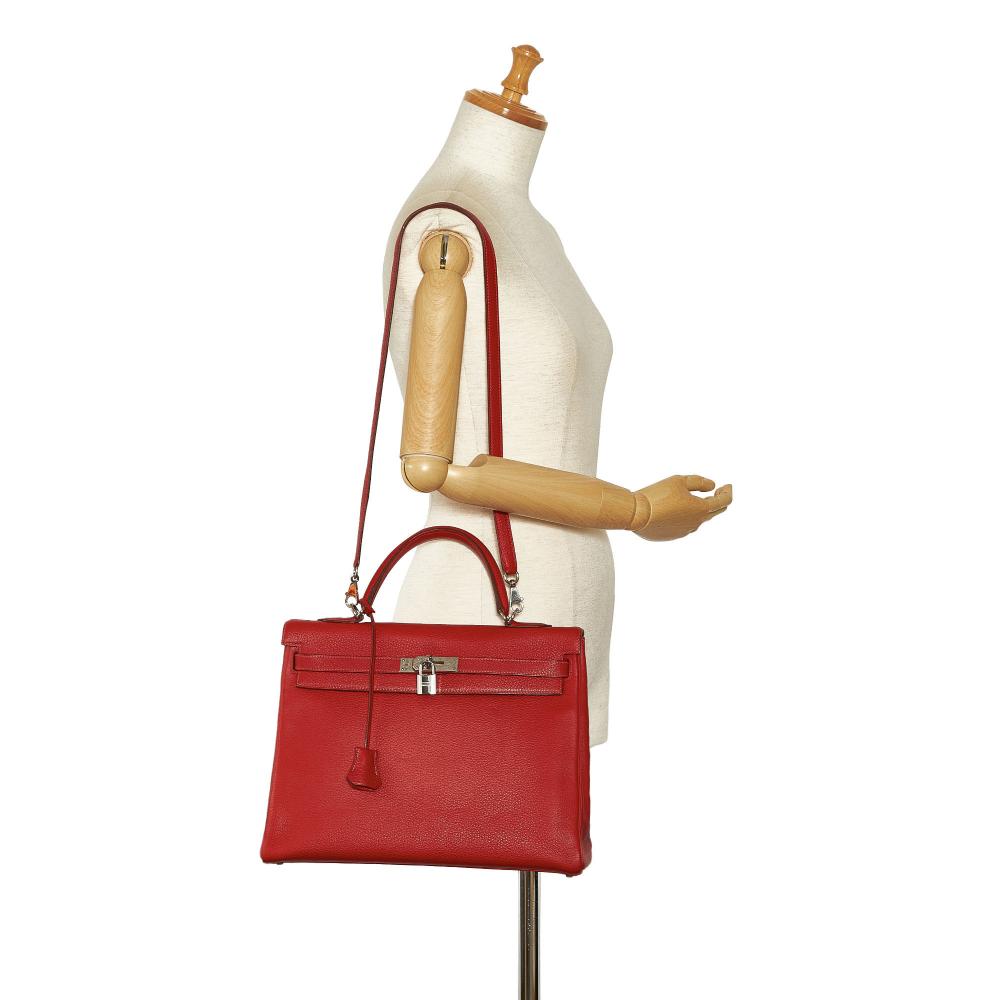 Hermès AB Hermès Red Calf Leather Togo Kelly 35 France