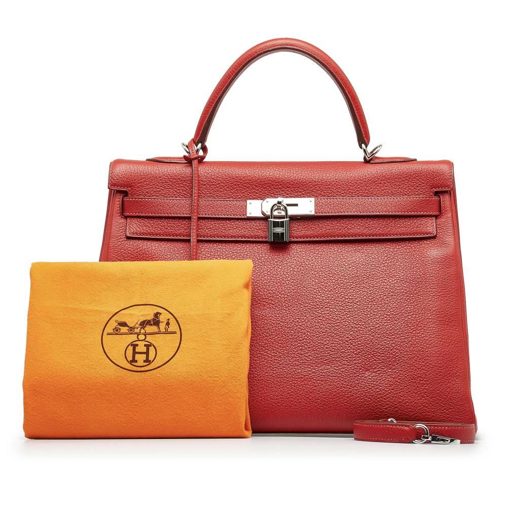 Hermès AB Hermès Red Calf Leather Togo Kelly 35 France