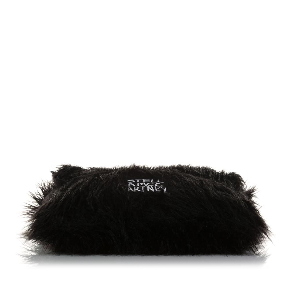 Stella McCartney B Stella McCartney Black Polyester Fabric x Ed Curtis Faux Fur Shoulder Bag Italy