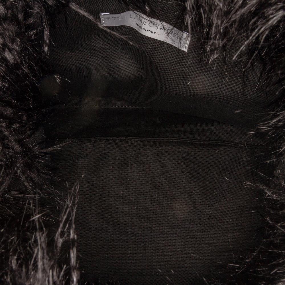 Stella McCartney B Stella McCartney Black Polyester Fabric x Ed Curtis Faux Fur Shoulder Bag Italy