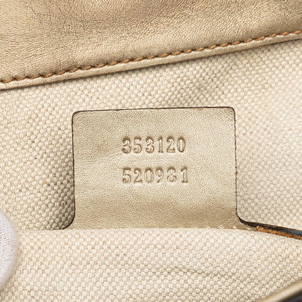 Gucci B Gucci Gold Calf Leather Medium Guccissima Bree Fold Over Tote Italy