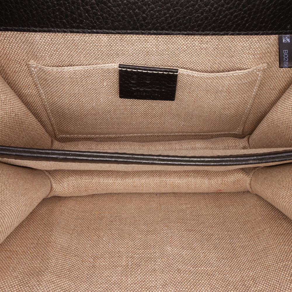 Gucci AB Gucci Black Calf Leather Small Dollar skin Interlocking G Crossbody Italy