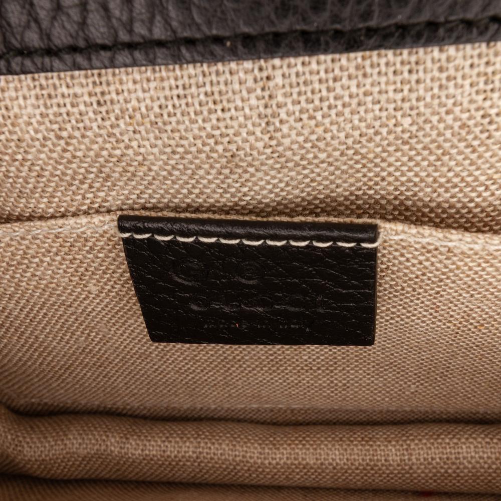 Gucci AB Gucci Black Calf Leather Small Dollar skin Interlocking G Crossbody Italy