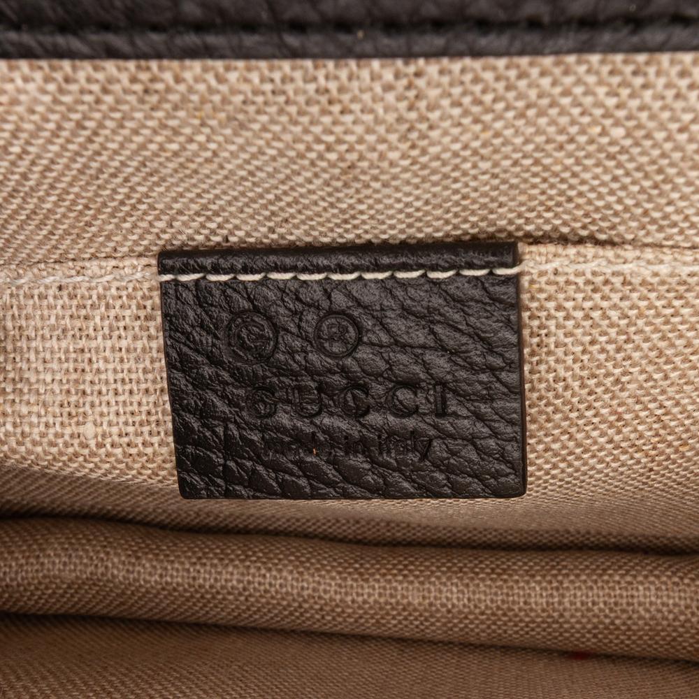 Gucci AB Gucci Black Calf Leather Small Dollar skin Interlocking G Crossbody Italy