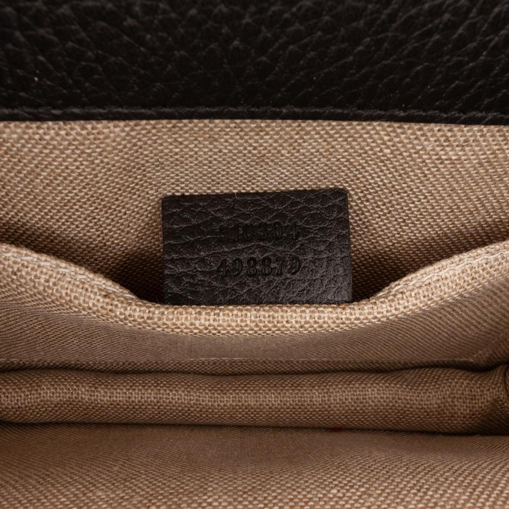 Gucci AB Gucci Black Calf Leather Small Dollar skin Interlocking G Crossbody Italy