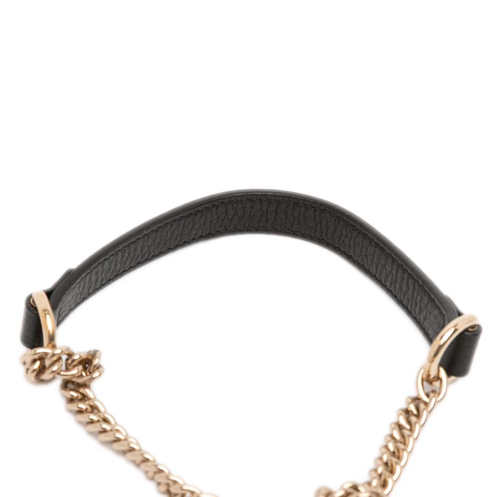 Gucci AB Gucci Black Calf Leather Small Dollar skin Interlocking G Crossbody Italy