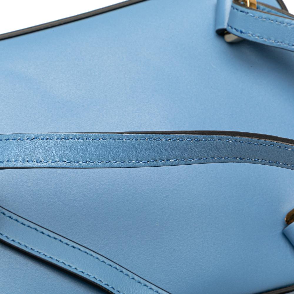 Gucci AB Gucci Blue Light Blue Calf Leather Mini skin Bamboo Top Handle Bag Italy