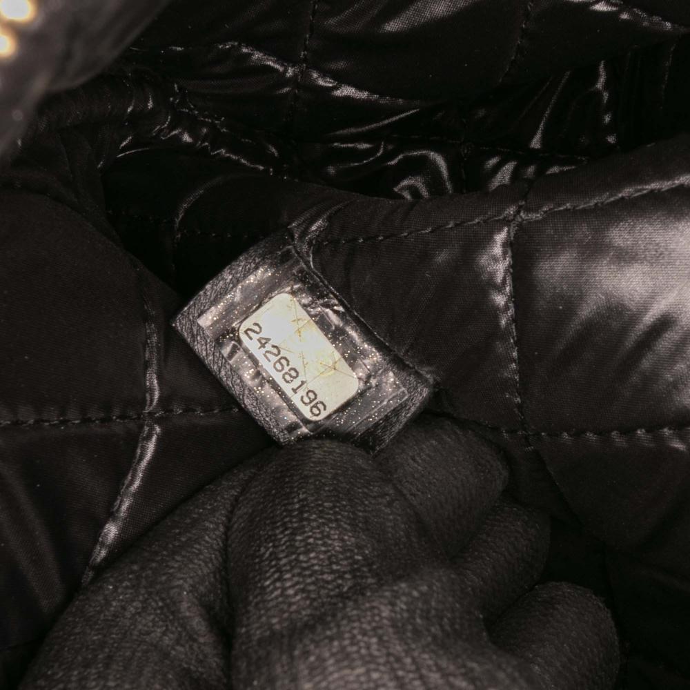 Chanel Black Medium Quilted Lambskin Double Stitch Tassel O Case Clutch Italy