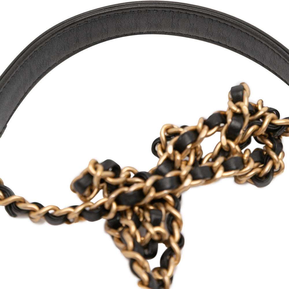 Chanel AB Chanel Brown Nude with Black Caviar Leather Leather Small Caviar CC Filigree Vanity Case Italy