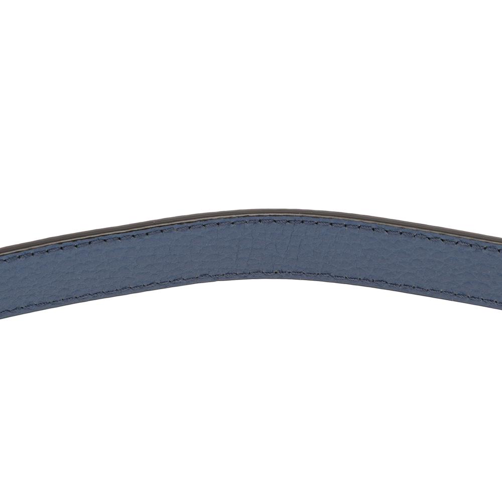 Gucci AB Gucci Blue Calf Leather Small Dollar Interlocking G Satchel Italy