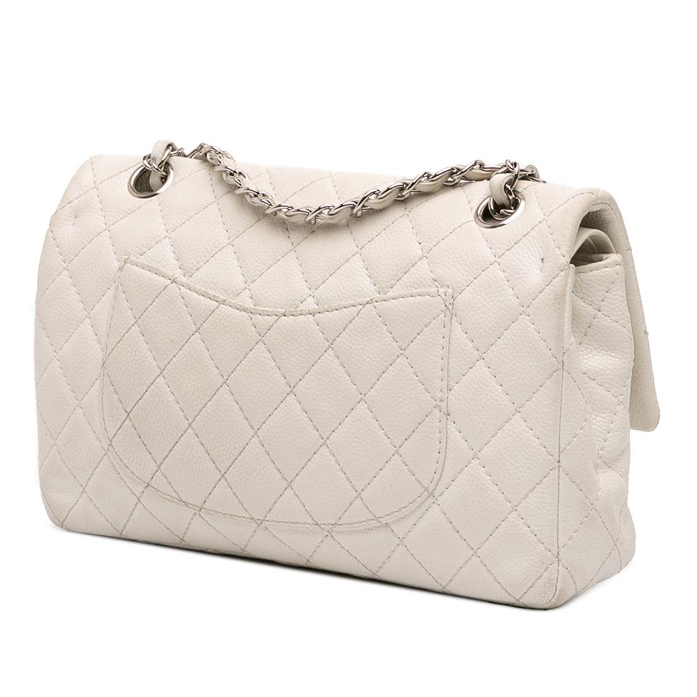 Chanel B Chanel White Caviar Leather Leather Medium Classic Caviar Double Flap Italy