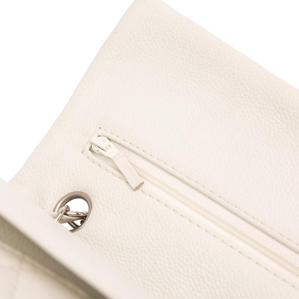 Chanel B Chanel White Caviar Leather Leather Medium Classic Caviar Double Flap Italy