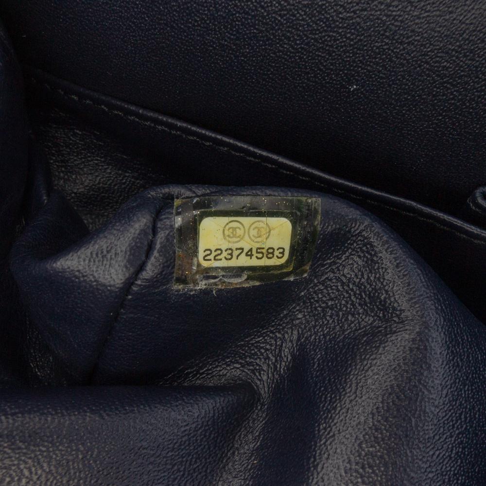 Chanel B Chanel Blue Navy with Gold Suede Leather Reissue 2.55 Quilted Double Flap 225 France