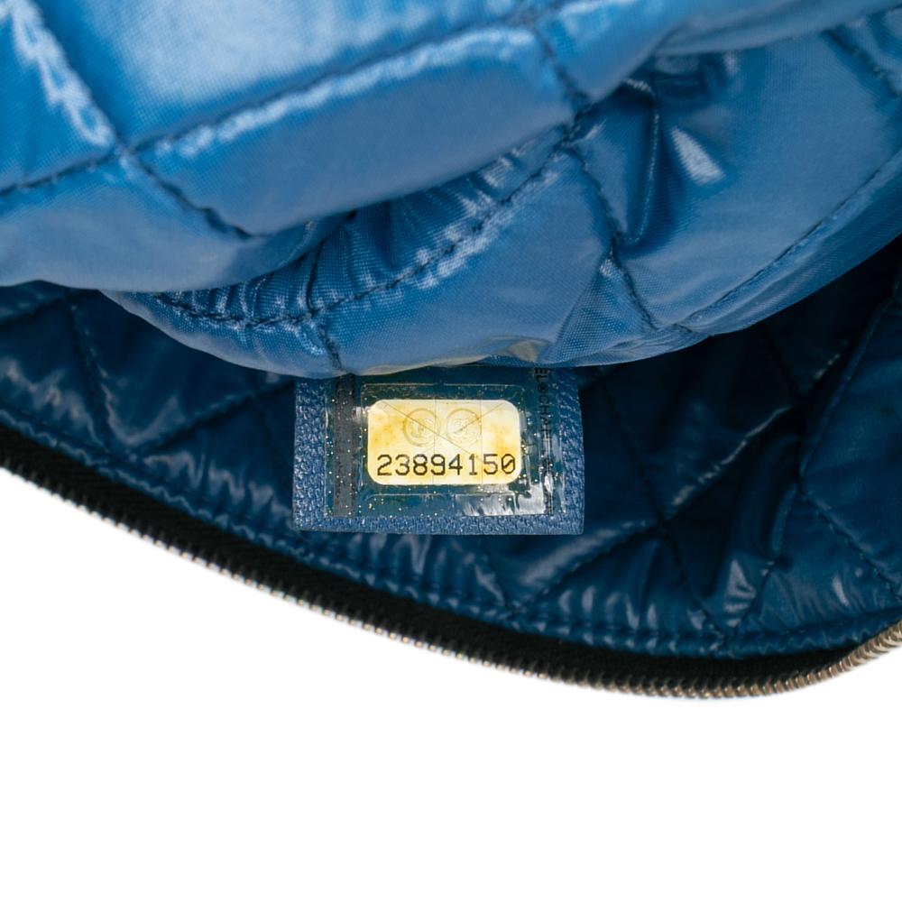 Chanel AB Chanel Blue Sheepskin Leather Leather Large Bicolor Sheepskin Mademoiselle Zip Clutch Italy