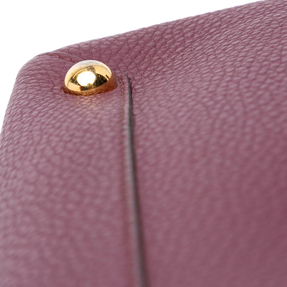 Burberry B Burberry Purple Magenta Calf Leather Medium and House Check Banner Satchel Italy