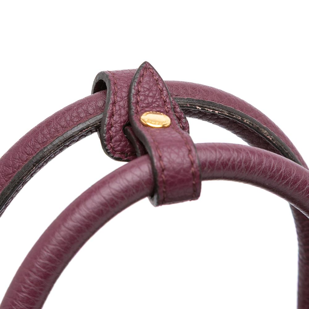 Burberry B Burberry Purple Magenta Calf Leather Medium and House Check Banner Satchel Italy