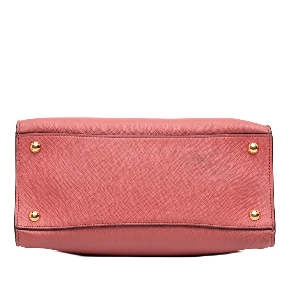 Prada B Prada Pink Saffiano Leather Soft Triple Pocket Tote Italy